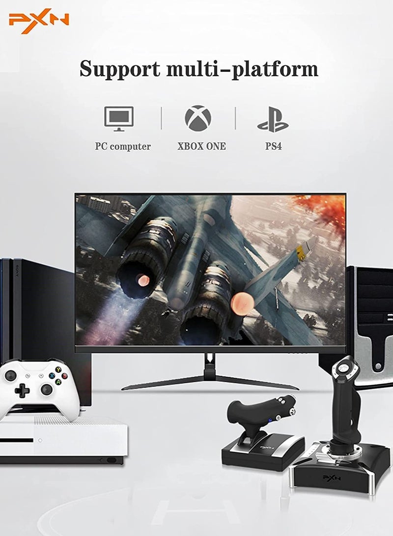 بي اكس ان 2119 Pro - وحدة تحكم مع عصا محاكاة الطيران الاهتزازية لأجهزة PS4/XBOX ONE Windows XP/VISTA/7/8/10 (غير متوافقة مع أنظمة Mac - Image 2