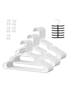TYCOM Plastic Clothes Hangers - Suit Hangers (30 Pack) Ultra Thin Space Saving 360 Degree Swivel Hook Clothes Hangers Hold Up-to 10 Lbs, for Coats, Jackets, Pants - Plastic 30pcs White  - Image 1