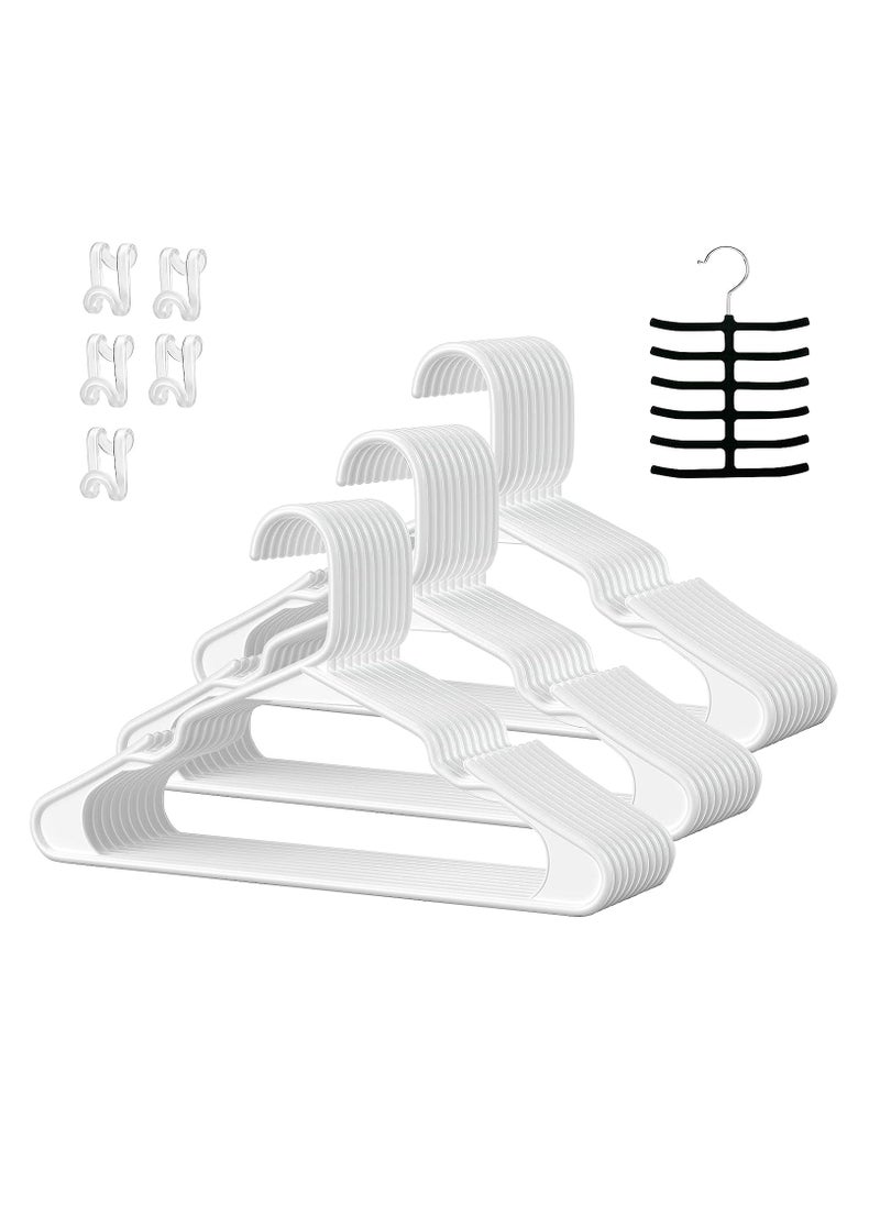 TYCOM Plastic Clothes Hangers - Suit Hangers (30 Pack) Ultra Thin Space Saving 360 Degree Swivel Hook Clothes Hangers Hold Up-to 10 Lbs, for Coats, Jackets, Pants - Plastic 30pcs White  - Image 1