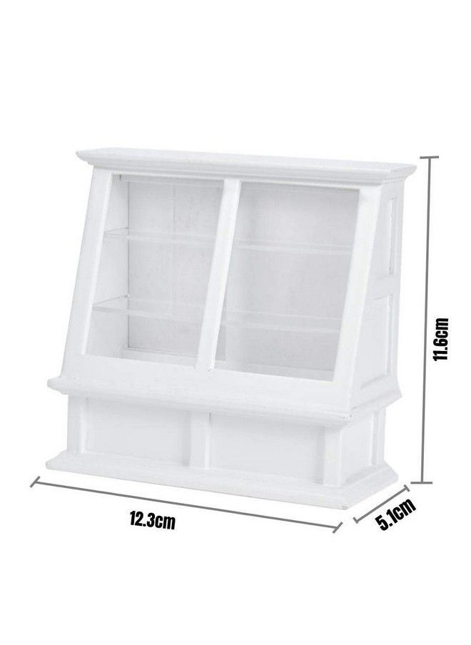 YOUTHINK - 1 : 12 Doll House Miniature Store Cake Cabinet Decoration Mini Dollhouse Shop Food Miniature Cabinet Accessories (White) - Image 1