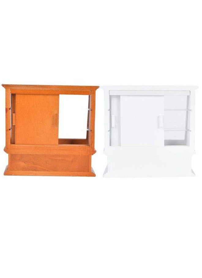 YOUTHINK - 1 : 12 Doll House Miniature Store Cake Cabinet Decoration Mini Dollhouse Shop Food Miniature Cabinet Accessories (White) - Image 1