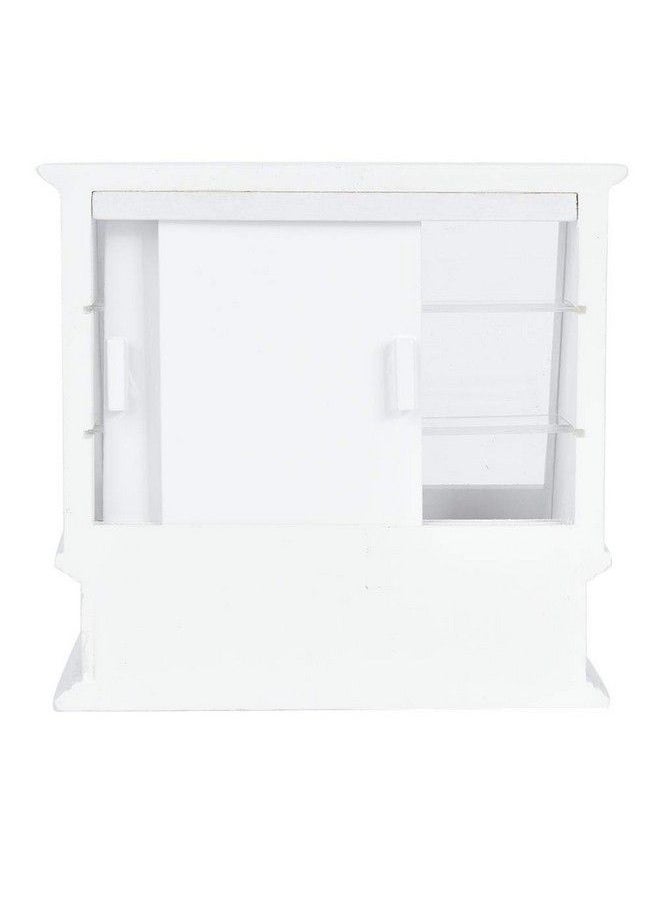 YOUTHINK - 1 : 12 Doll House Miniature Store Cake Cabinet Decoration Mini Dollhouse Shop Food Miniature Cabinet Accessories (White) - Image 1