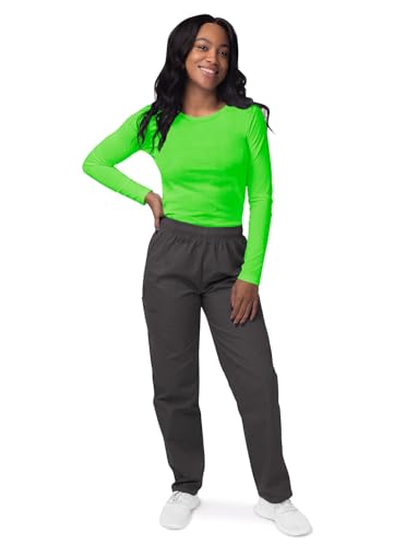 Sivvan Scrubs for Women - Long Sleeve Comfort Underscrub Tee - S8500 - Neon Lime Green - M - Image 4