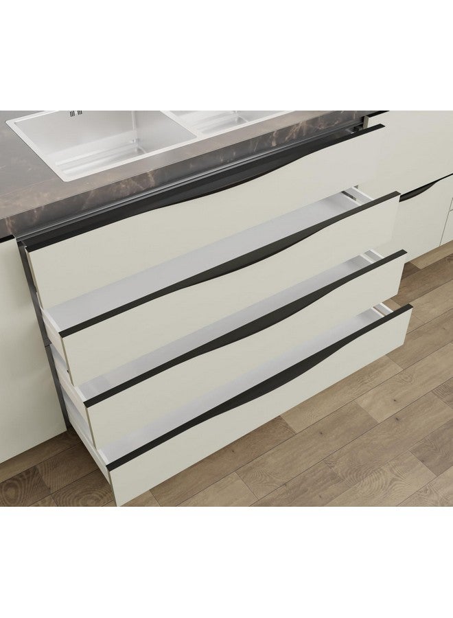 LAPO 5 Pack Elite 20 Inch Aluminum Kitchen Profile Handle, Cabinet Profile Handle, Drawer Handle for Kitchen, Profile Handle for Wardrobe, Profile Pull Handle for Home, Office(Black Finish, Pack of 5) - Image 2