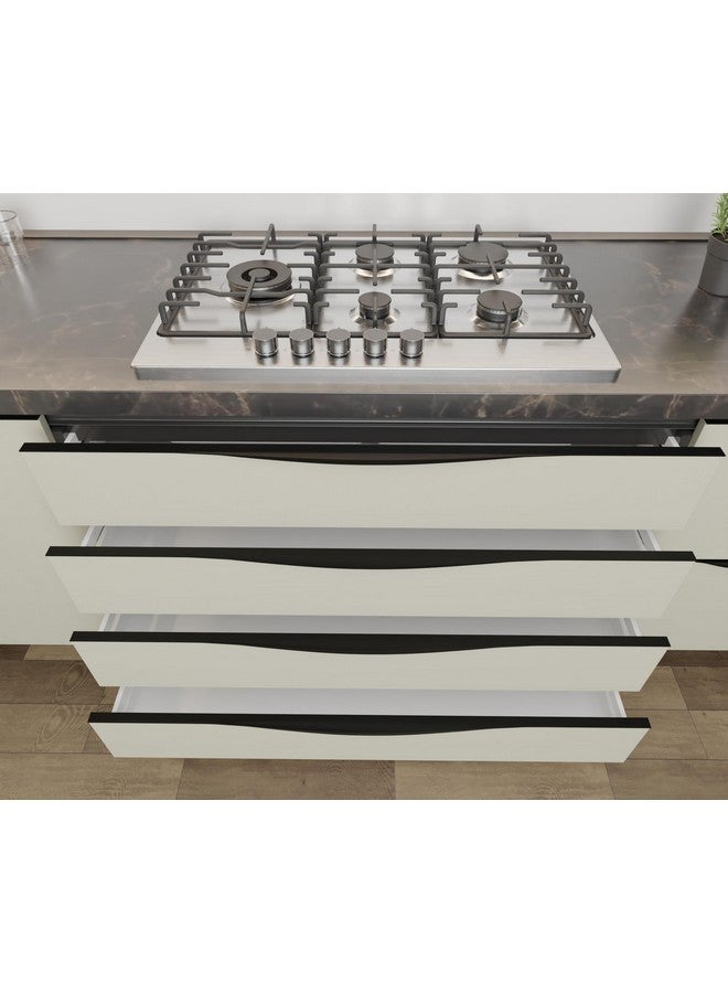 LAPO 5 Pack Elite 20 Inch Aluminum Kitchen Profile Handle, Cabinet Profile Handle, Drawer Handle for Kitchen, Profile Handle for Wardrobe, Profile Pull Handle for Home, Office(Black Finish, Pack of 5) - Image 4