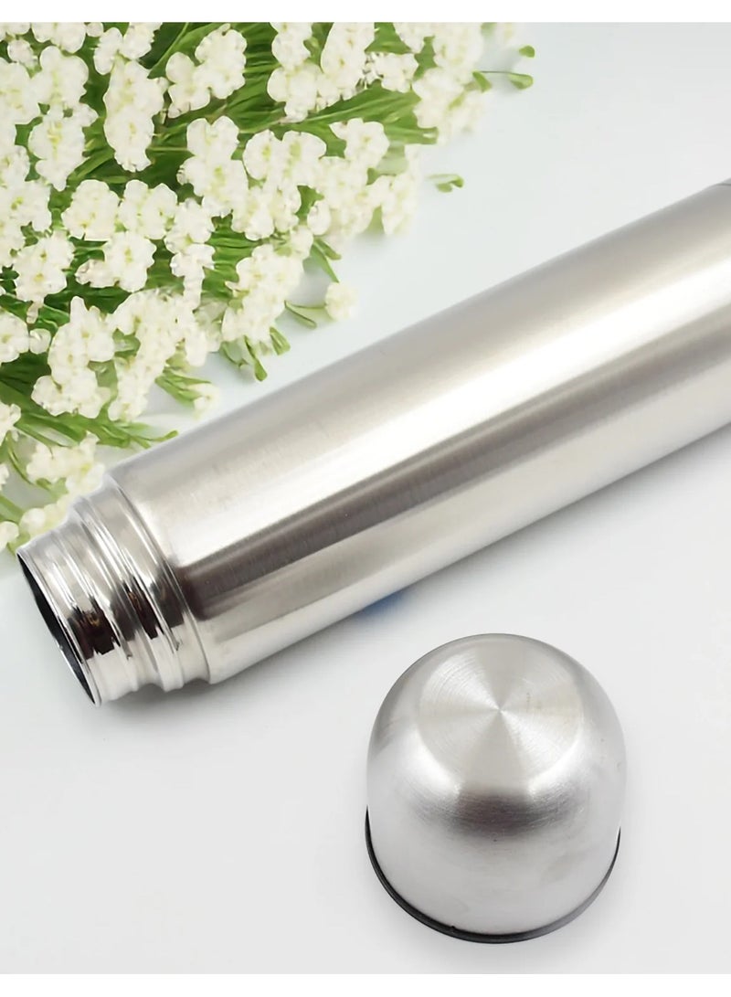 Stainless Steel Vacuum Bottle Sweat Free Leakproof Dishwasher Safe Water Bottle Silver 1Liters  - Image 5