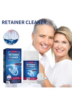 Jaysuing 100 Pcs Retainer Cleaner Tablets, Denture Cleaning Tablets 100 Tabs Mouth Guard False Teeth Cleaning Removes Odors Stains  - Image 2