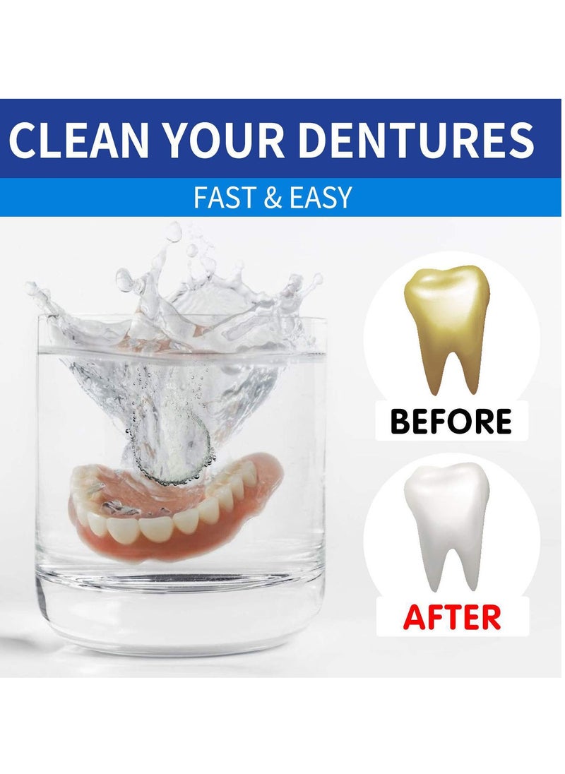Jaysuing - 100 Pcs Retainer Cleaner Tablets, Denture Cleaning Tablets 100 Tabs Mouth Guard False Teeth Cleaning Removes Odors Stains - Image 1
