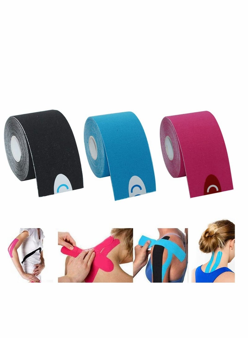 Kinesiology Tape, Muscle Tape Therapeutic & Hypoallergenic Sports Strapping Tape, Breathable and Waterproof Adhesive for Sports & Injury Recovery for Gym Fitness Running Tennis Swimming Football 5m - Image 1