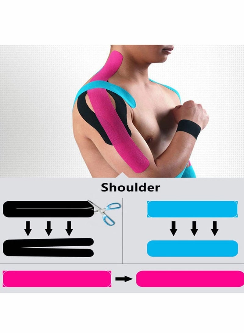 Kinesiology Tape, Muscle Tape Therapeutic & Hypoallergenic Sports Strapping Tape, Breathable and Waterproof Adhesive for Sports & Injury Recovery for Gym Fitness Running Tennis Swimming Football 5m - Image 3