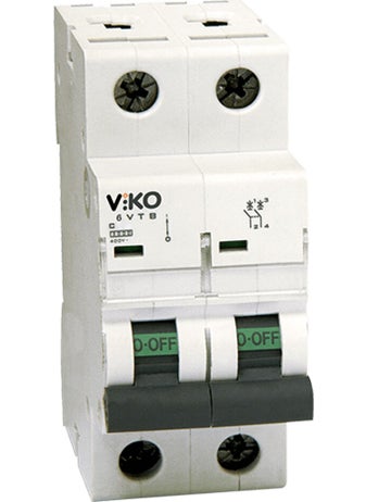 Viko 6VTB-2C20 Single Phase Neutral Break 2X20A C Type Automatic Fuse 6ka 
