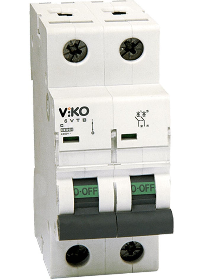 Viko - 6VTB-2C20 Single Phase Neutral Break 2X20A C Type Automatic Fuse 6ka - Image 1