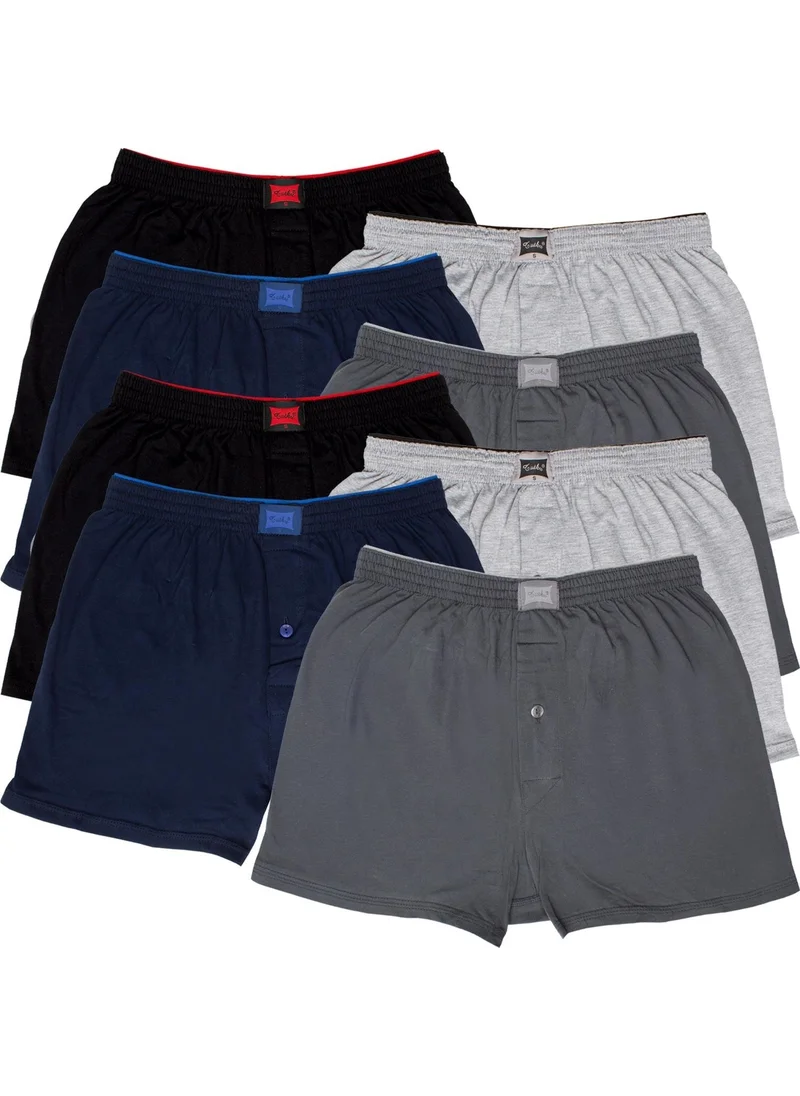 Tutku 8 Pack Men Combed Cotton Towel Waist Boxer Mixed Color