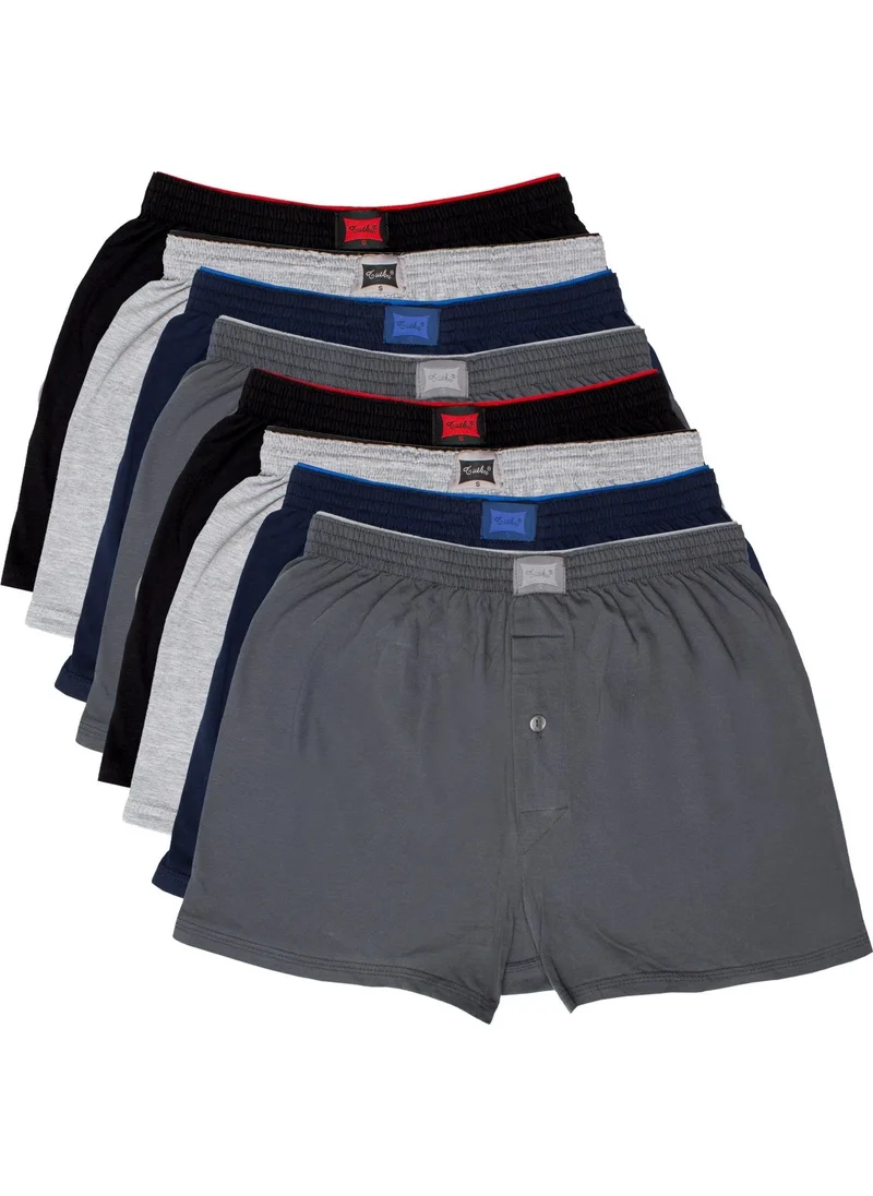 Tutku 8 Pack Men Combed Cotton Towel Waist Boxer Mixed Color