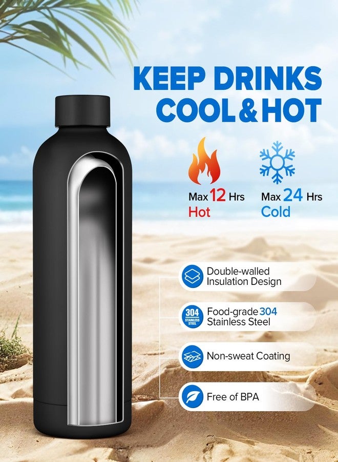 TSAKBAM Stainless Steel Water Bottles, Insulated Water Bottle, Metal Water Bottle Double-Walled Vacuum for Travel, Sports (BLACK, 25 OZ) - Image 2