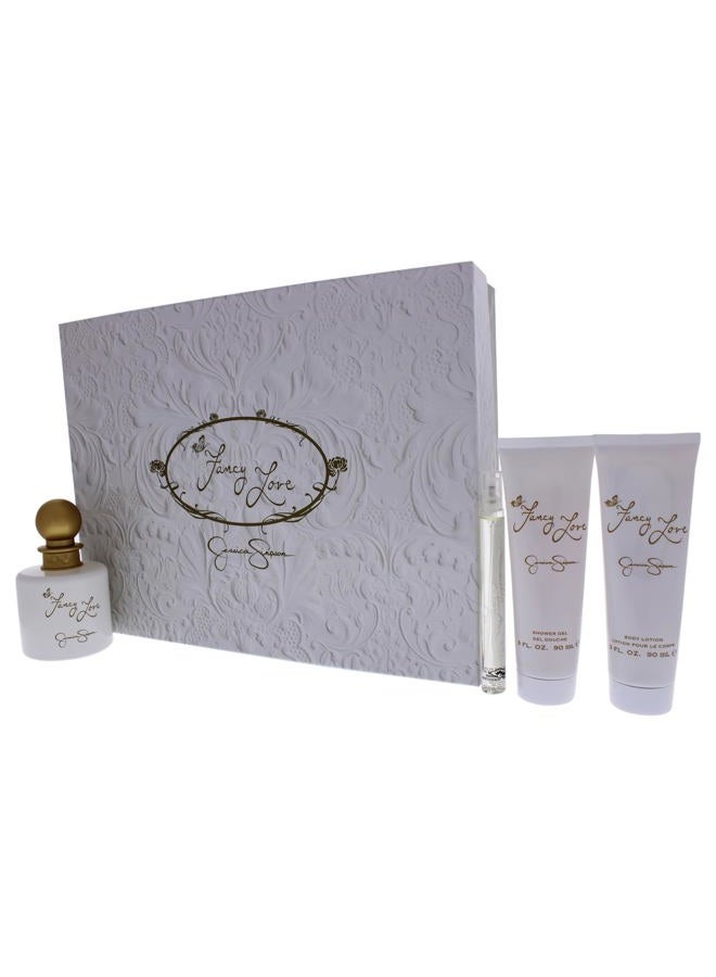 Jessica Simpson للنساء - مجموعة هدايا مكونة من 4 قطع 3.4 أونصة رذاذ عطر، 0.34 أونصة رذاذ عطر صغير، 3 أونصات لوشن للجسم، 3 أونصات كريم للاستحمام والدش - Image 4