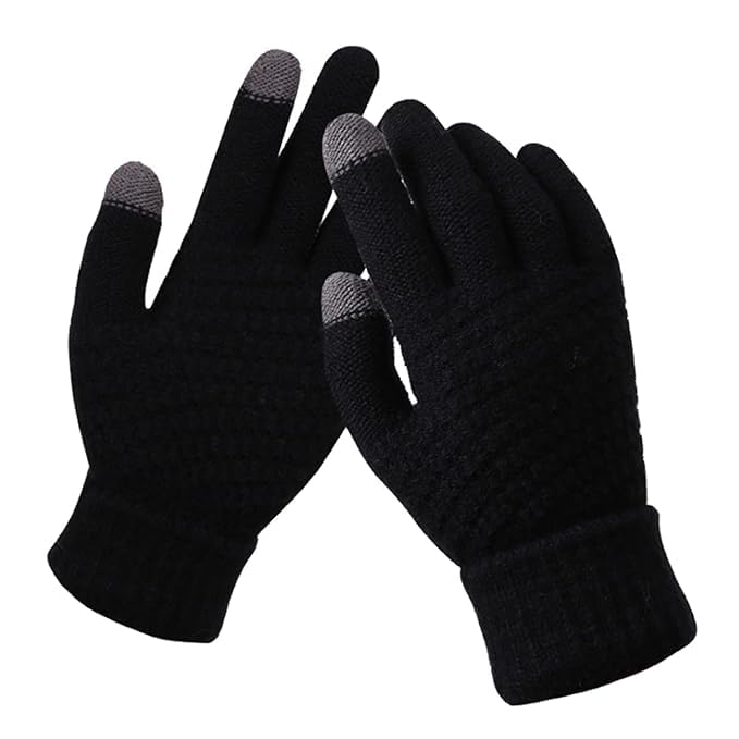 perpetual MotorBike Riding Gloves for Winter And Summer Woolen Knitted Warm Gloves, Beanie Cap, Neck Warmer Protect From Cold Whether While Riding Bike (1 Set P) - Image 2