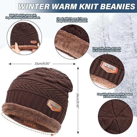 perpetual MotorBike Riding Gloves for Winter And Summer Woolen Knitted Warm Gloves, Beanie Cap, Neck Warmer Protect From Cold Whether While Riding Bike (1 Set P) - Image 4