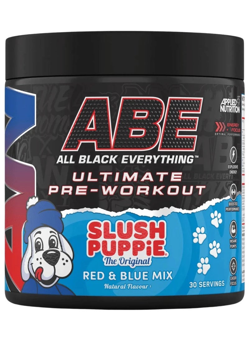 Applied Nutrition ABE All Black Everything Pre-Workout -  Slush Puppie - (Red & Blue Mix Flavour) -  30 Servings 375g. - Image 1