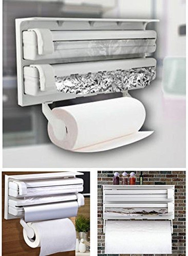 MSA Tissue Paper Roll Holder for Kitchen | Kitchen Accessories | Triple Paper Dispenser | Tissue Paper Storage Holder | Plastic Organizer Stand for Tissue Paper (Set of 1) - Image 4