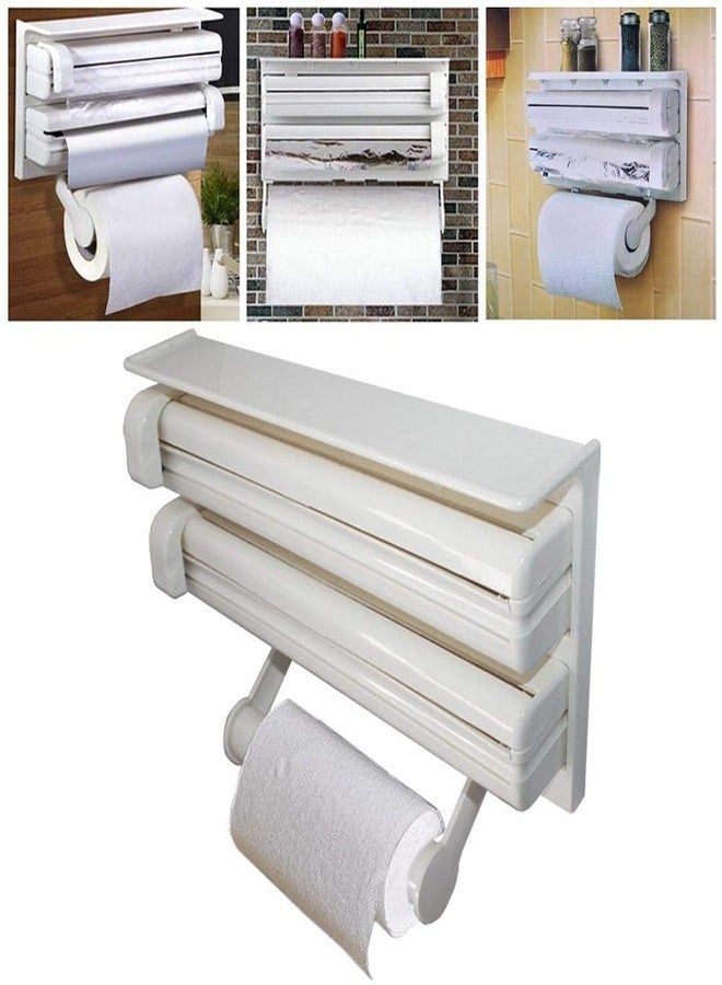 MSA Tissue Paper Roll Holder for Kitchen | Kitchen Accessories | Triple Paper Dispenser | Tissue Paper Storage Holder | Plastic Organizer Stand for Tissue Paper (Set of 1) - Image 5