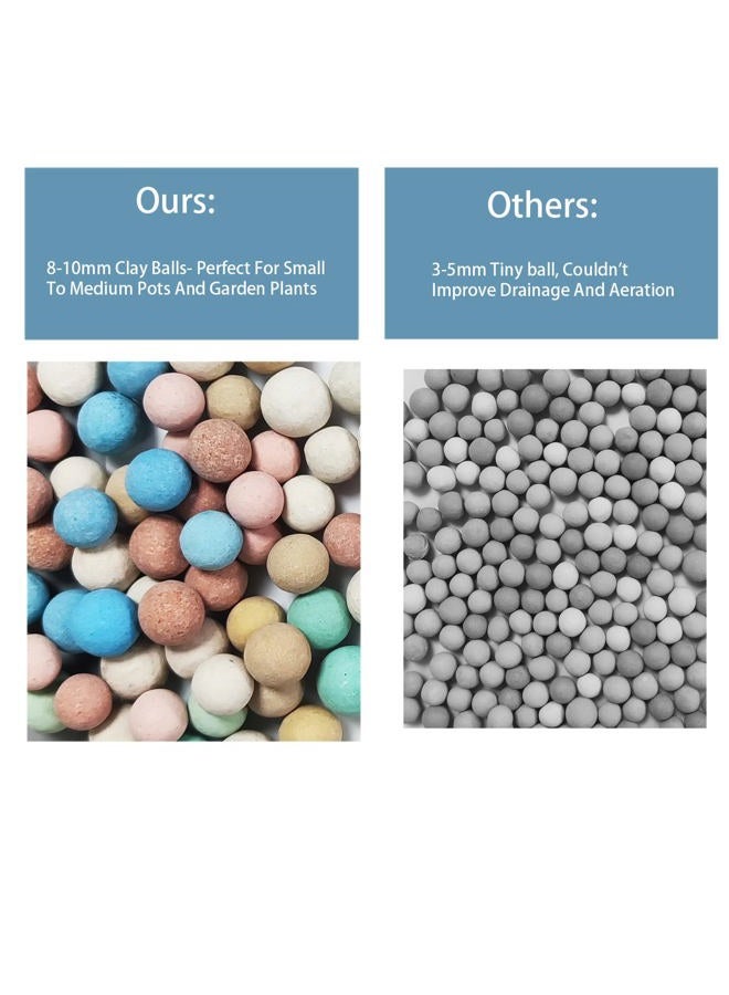 Rurtsva Natural Organic Colorful Leca Balls for Plants, 8mm-10mm Ceramsite Clay Pebbles Indoor Potting Garden Soil for Orchid, Succulents, Hydroponics, Decoration, Drainage (2LBS, Colorful, 1) - Image 4