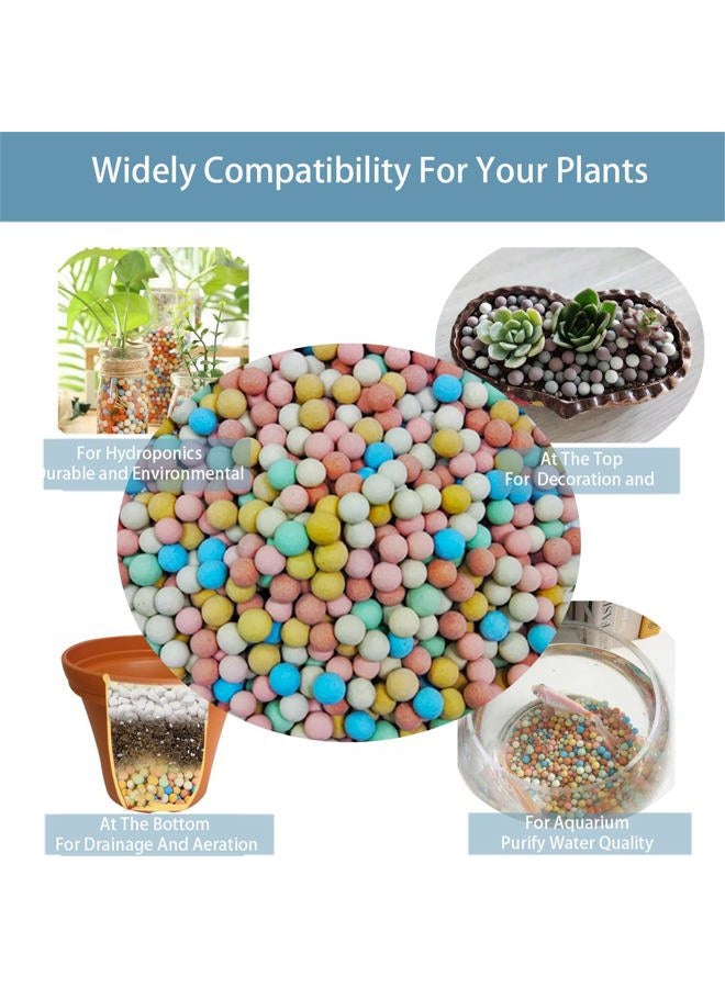 Rurtsva Natural Organic Colorful Leca Balls for Plants, 8mm-10mm Ceramsite Clay Pebbles Indoor Potting Garden Soil for Orchid, Succulents, Hydroponics, Decoration, Drainage (2LBS, Colorful, 1) - Image 5
