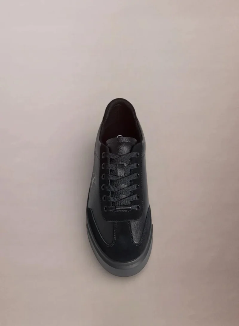 Calvin Klein Triple Black Premier - Leather Signature Trainers for Men | Best Price UAE