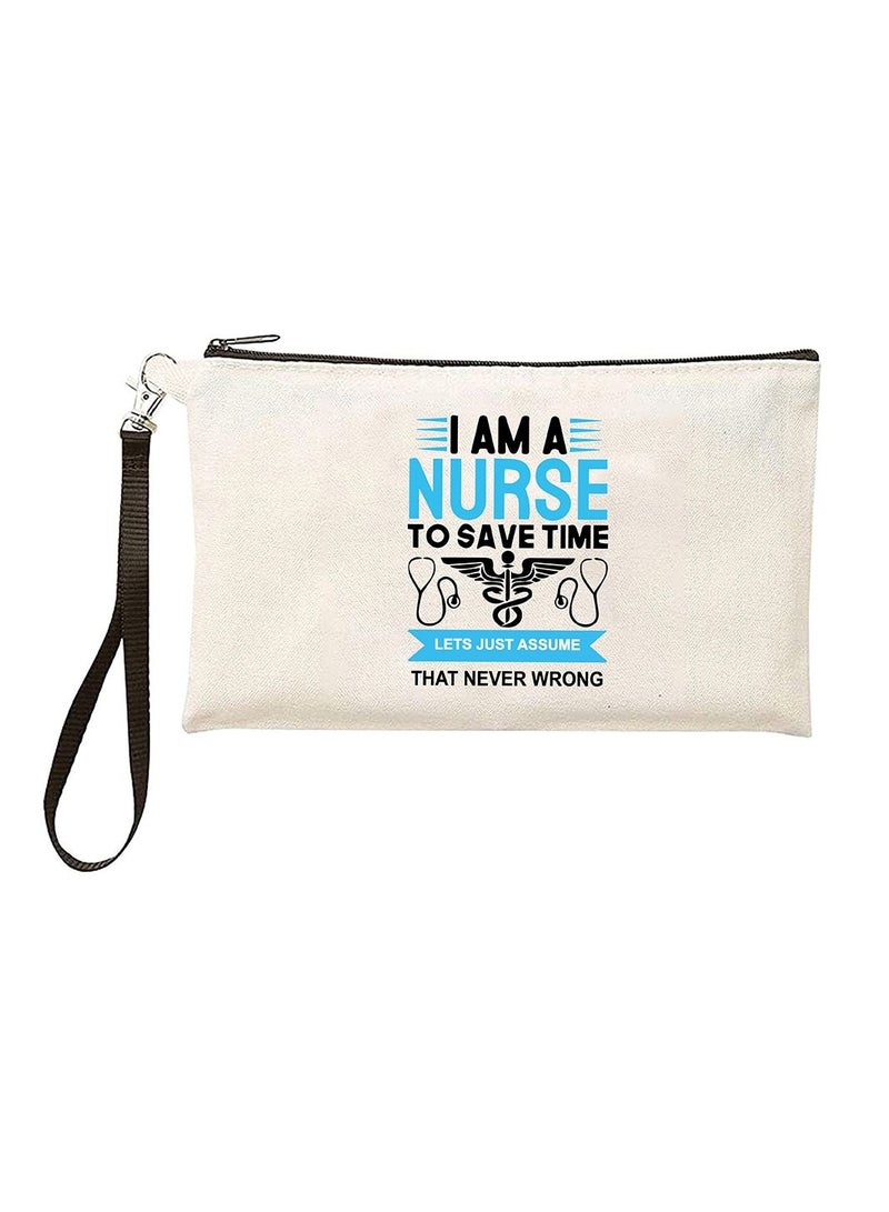 PRINTSHOP4ME Nurse Appreciation Gift - Cosmetic Bag - Multi Purpose Full Zipper Pouch with Funny Designs Print - Nursing Supplies and Practitioner Gifts - Survival kit (Design 9)  - Image 1