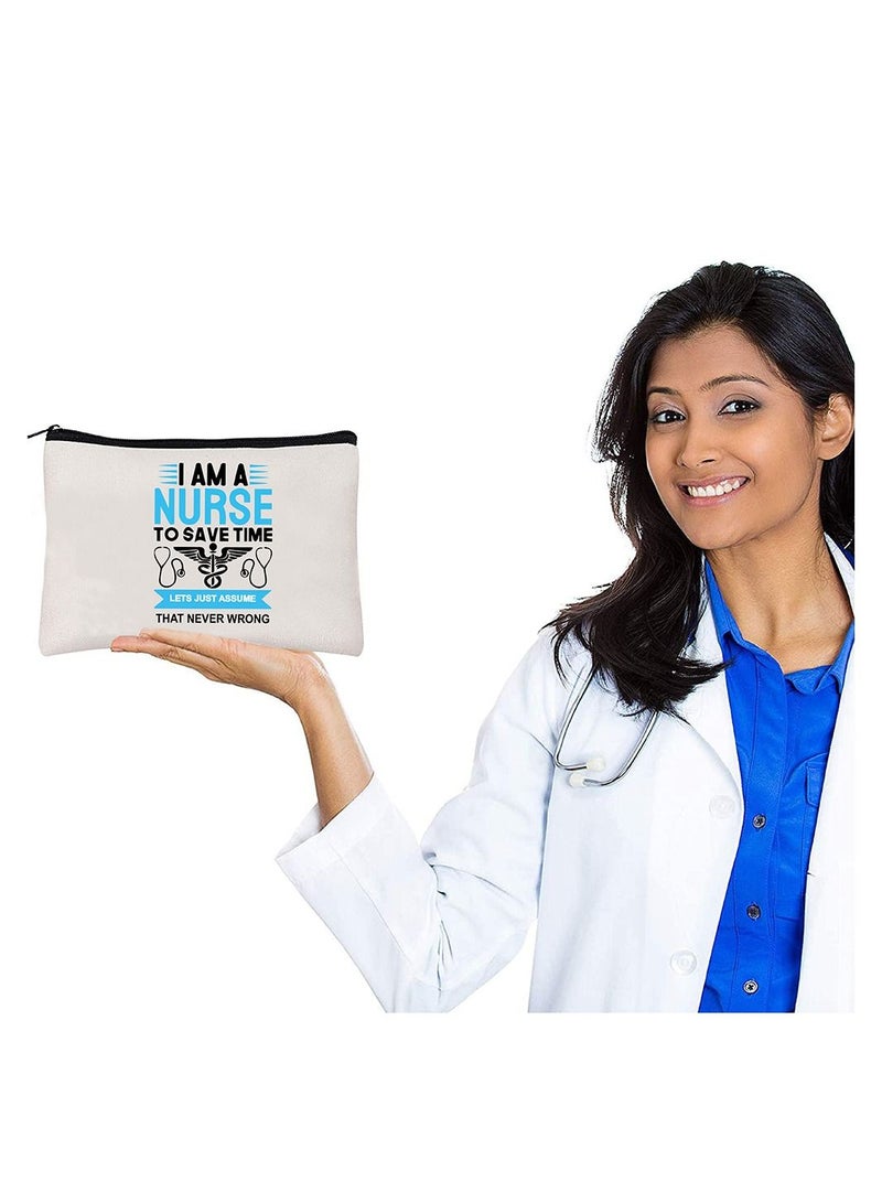 PRINTSHOP4ME Nurse Appreciation Gift - Cosmetic Bag - Multi Purpose Full Zipper Pouch with Funny Designs Print - Nursing Supplies and Practitioner Gifts - Survival kit (Design 9)  - Image 3