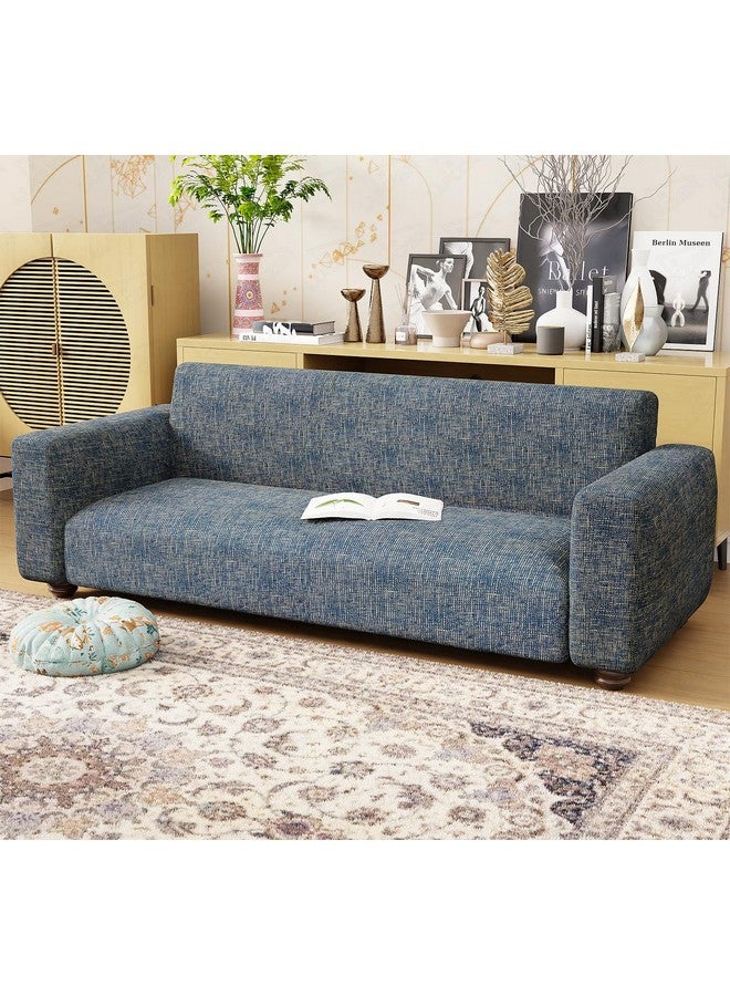 Lukzer 2 Seater Yellow Lining Design Universal Sofa Cover | 360° Fully Covered Anti-Slip Washable Couch Cover Protecter | 140 GSM Stretch Fit Polyester + Spandex Slipcover (140-180cm/SC-025-02) - Image 1