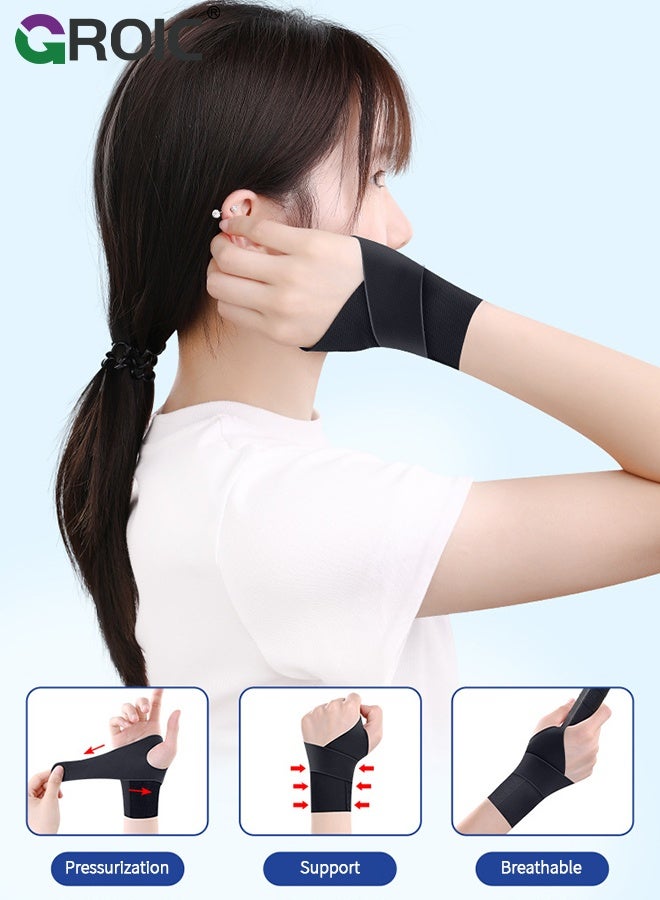 GROIC 1 Pair Wrist Brace, Ulnar Wrist Brace Ultra-Thin Elastic for TFCC Tear, Wrist wraps Repetitive Wrist Use Injury, Wrist Support for Carpal Tunnel Pain & Tendonitis Relief, Fits Both Wrists  - Image 4