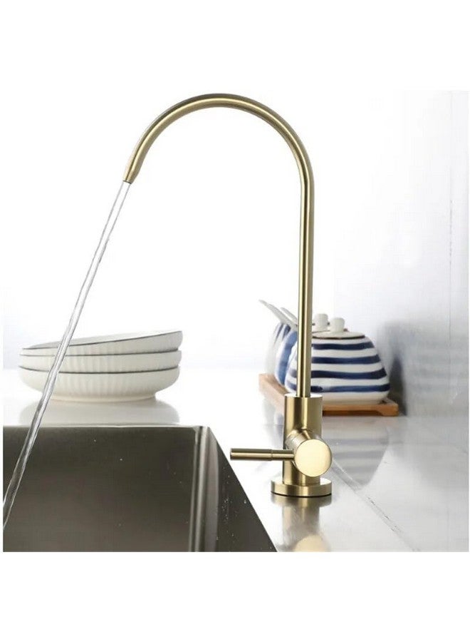 B BACKLINE صنبور مياه RO B Backline من الفولاذ المقاوم للصدأ 304 لصنبور حوض المطبخ 360° قابل للدوران فلتر مياه شرب RO صنبور مياه بارد (ذهب مصقول) - Image 3