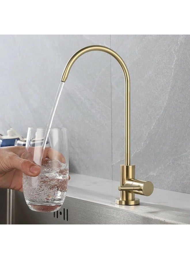 B BACKLINE صنبور مياه RO B Backline من الفولاذ المقاوم للصدأ 304 لصنبور حوض المطبخ 360° قابل للدوران فلتر مياه شرب RO صنبور مياه بارد (ذهب مصقول) - Image 1