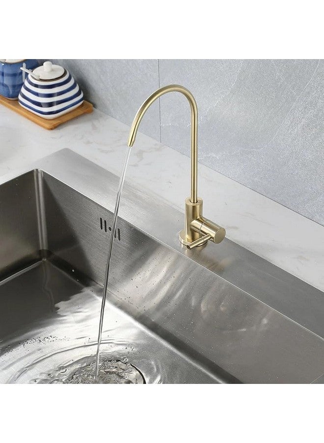 B BACKLINE صنبور مياه RO B Backline من الفولاذ المقاوم للصدأ 304 لصنبور حوض المطبخ 360° قابل للدوران فلتر مياه شرب RO صنبور مياه بارد (ذهب مصقول) - Image 2