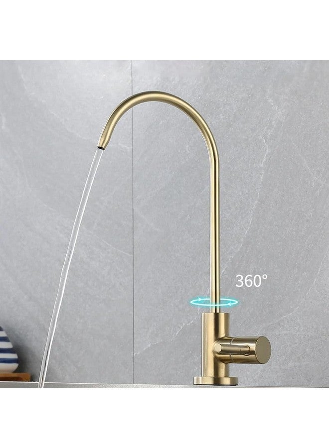 B BACKLINE صنبور مياه RO B Backline من الفولاذ المقاوم للصدأ 304 لصنبور حوض المطبخ 360° قابل للدوران فلتر مياه شرب RO صنبور مياه بارد (ذهب مصقول) - Image 4