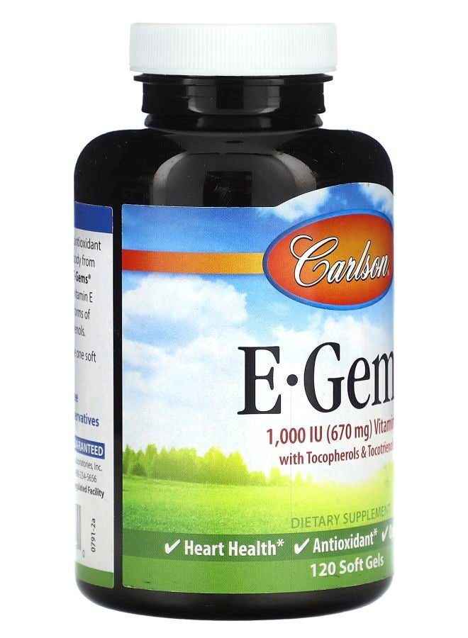 Carlson E-Gems Elite Vitamin E 670 mg (1000 IU) 120 Soft Gels - Image 2