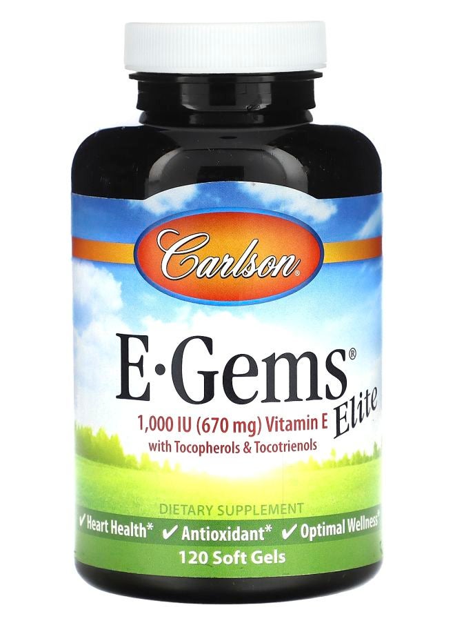 Carlson E-Gems Elite Vitamin E 670 mg (1000 IU) 120 Soft Gels - Image 1