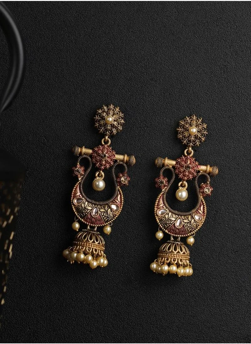 Priyaasi Pink Contemporary Jhumkas