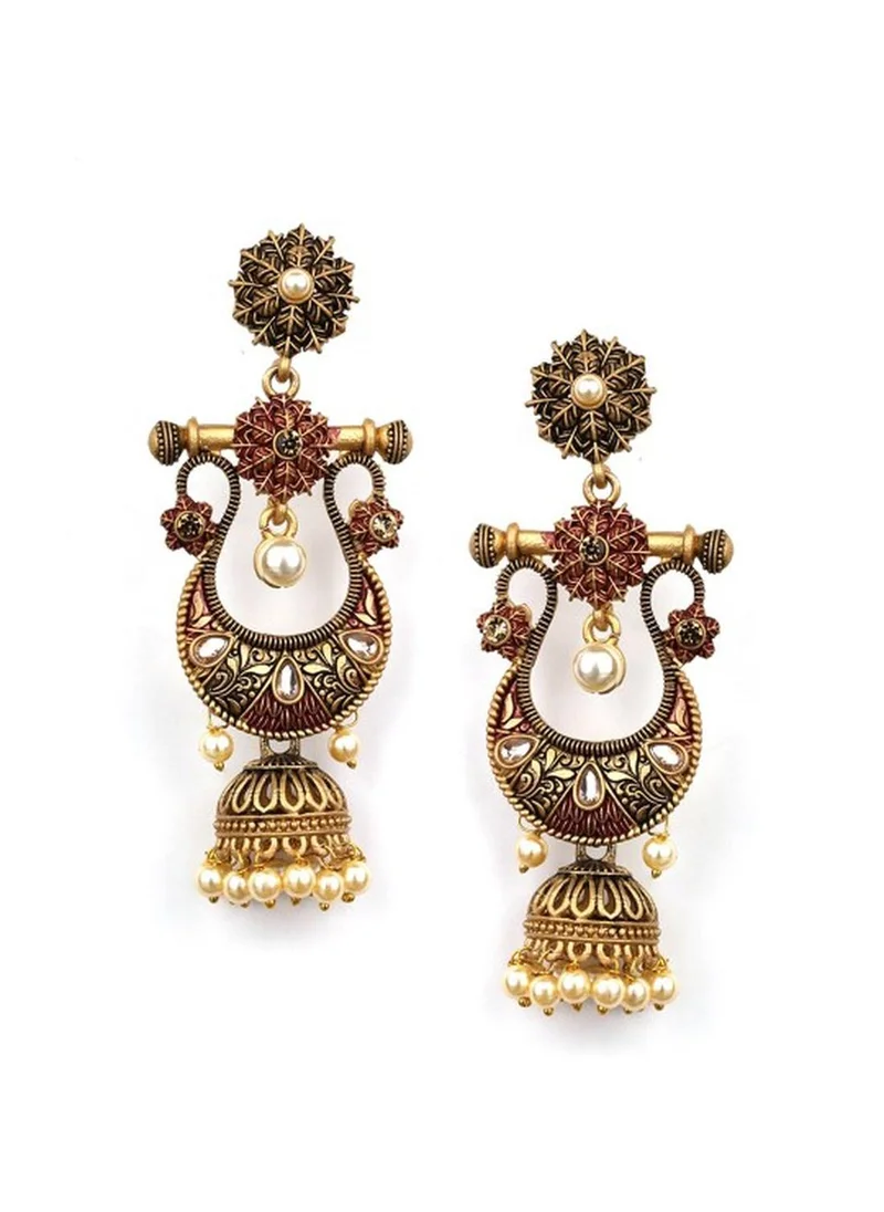 برياسي Pink Contemporary Jhumkas