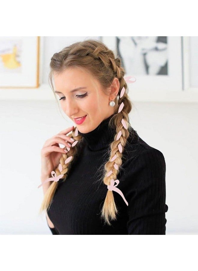 FAMEZA2 Pcs Luxury Hair Bows Clips For Women Girls, Hair Ribbon Bow Clip With Long Tail, Silky Satin Bowknot Hair Clips With Long Tassel 2PCS (Pink) - Image 3