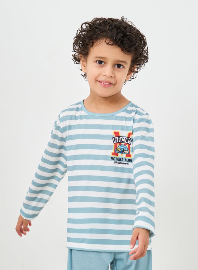 Styli Striped Printed T-Shirt and Pyjama Set - Image 3