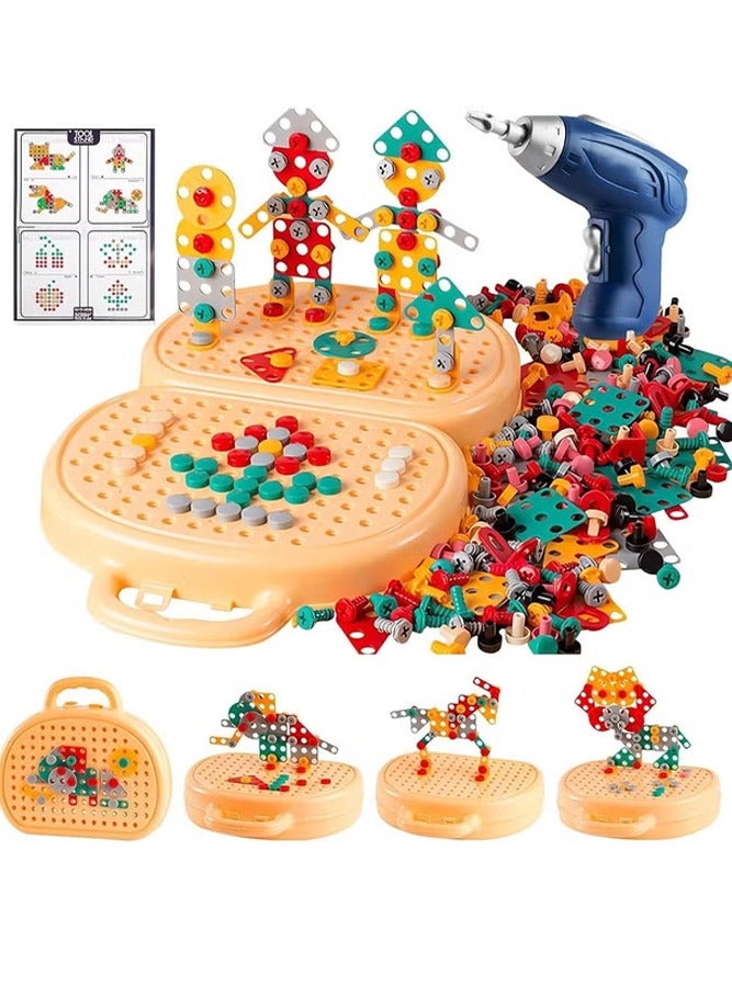 ranxian Kids Repair Tool Box 203-Piece Construction Building Block Set with Toy Drill and Screwdriver for Creative Play Everyday Use - Image 3
