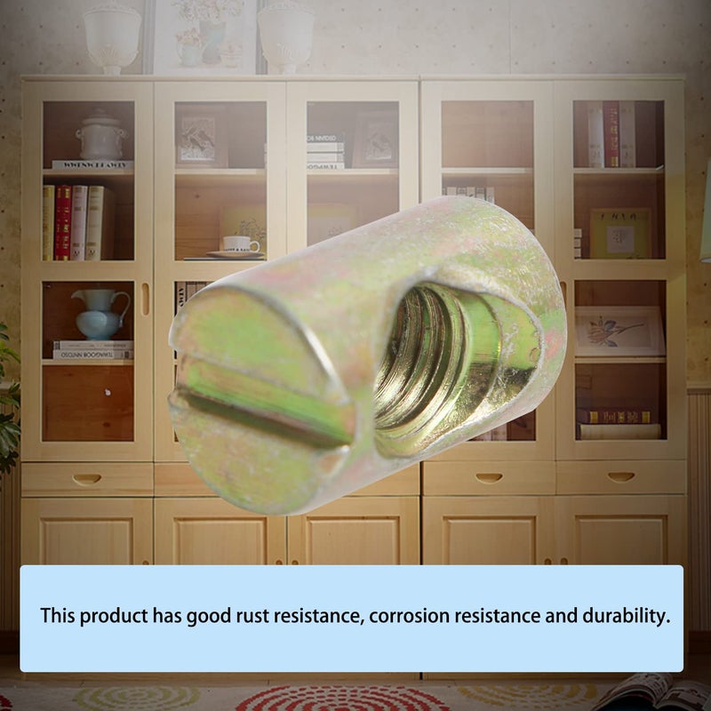 Aopin Barrel Nuts Cross Dowels Slotted Nuts for Furniture Beds Crib Chairs, M8 x 17mm, 10Pcs - Image 3