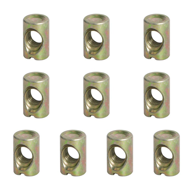 Aopin Barrel Nuts Cross Dowels Slotted Nuts for Furniture Beds Crib Chairs, M8 x 17mm, 10Pcs - Image 1