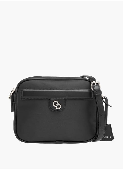 Womens Textured Crossbody Bag With Adjustable Strap And Zip Closure
