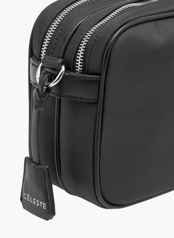 Celeste Womens Textured Crossbody Bag With Adjustable Strap And Zip Closure