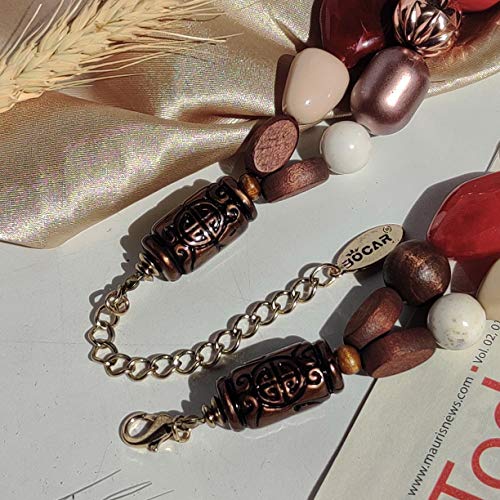 Bocar 2 Layer Statement Chunky Beaded Fashion Necklace for Women Gifts (NK-10384-wine) - Image 5