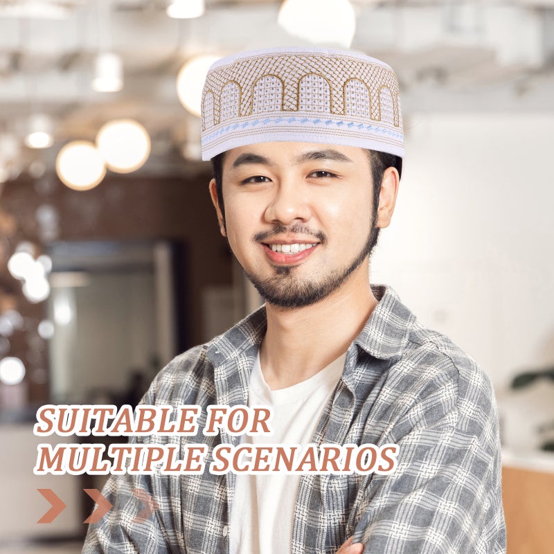 Embroidered Worship Cap Breathable And Comfortable Southeast Asian Prayer Hat Worship Hat Islamic Hat - Image 2