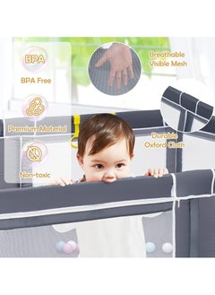 HOPHOP Baby Playpen Large, Playpen Fence for Toddler, Extra Large Play Yard with Gate - Packable and Portable Toddler Safety Activity Center.  - Image 2